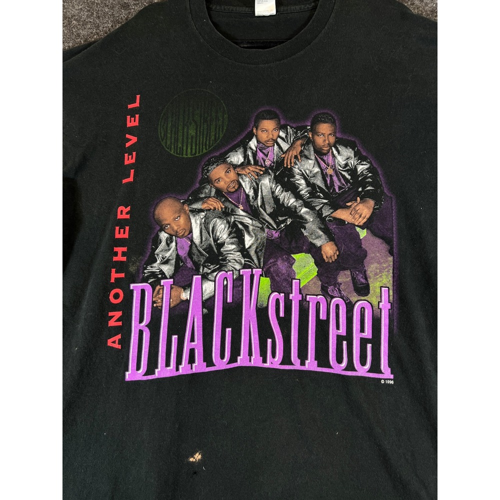 VTG 90s Blackstreet Another Level T Shirt Men 2XL Black No Diggity Word Tour Tee